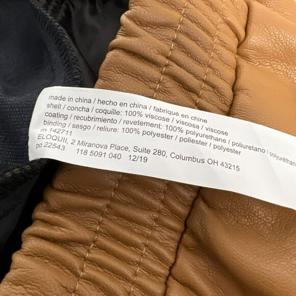 Eloquii Womens Camel High Rise Pull On Wide Leg Cropped Pants Size 14 Shiny - Picture 8 of 9